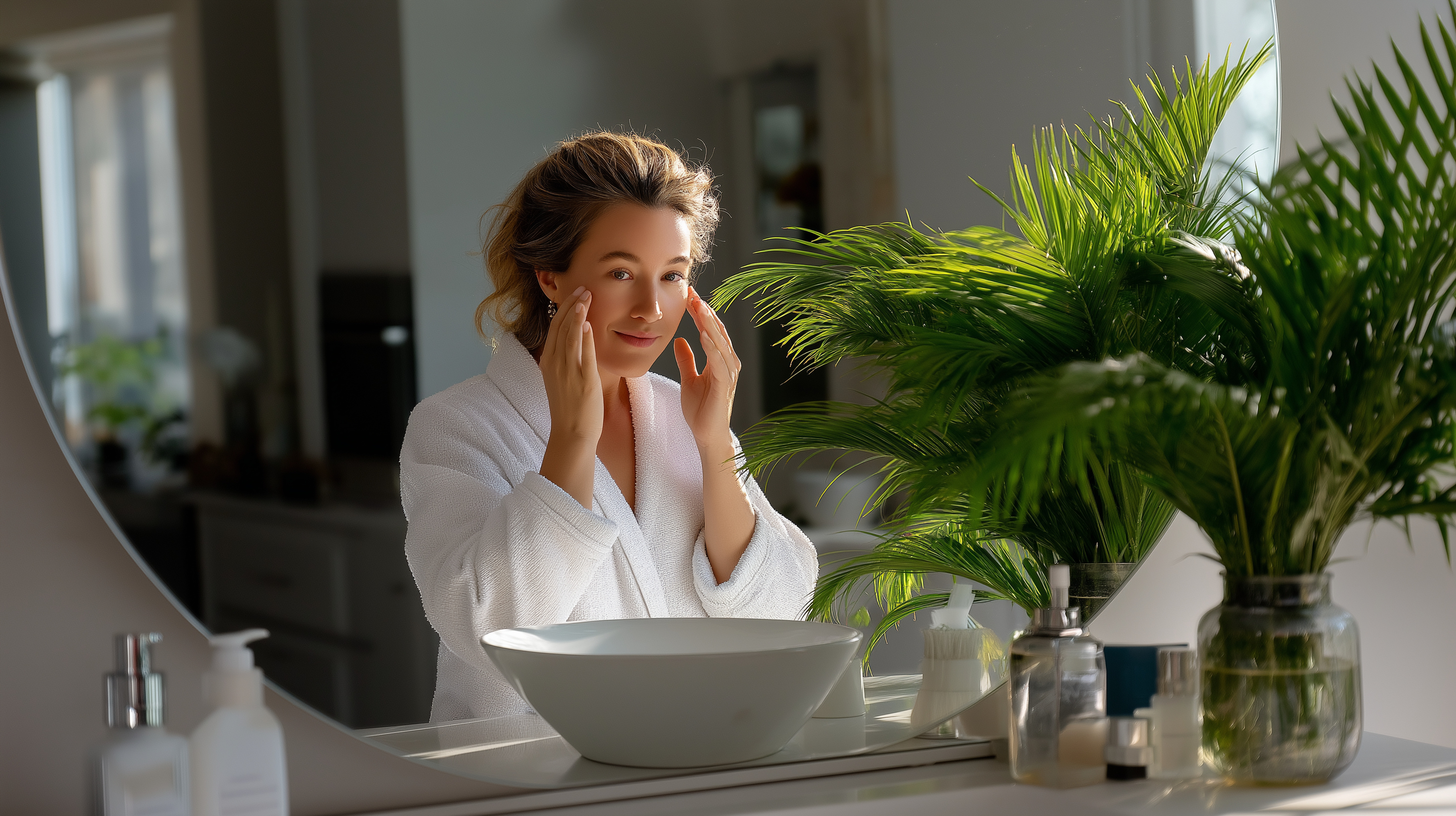 Editorial placeholder image for toner bottle, mist, glass vessel, or vanity detail